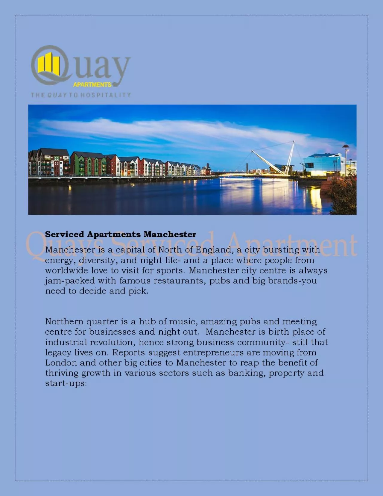 PDF-Aparthotels Manchester, Best Serviced Apartments Manchester