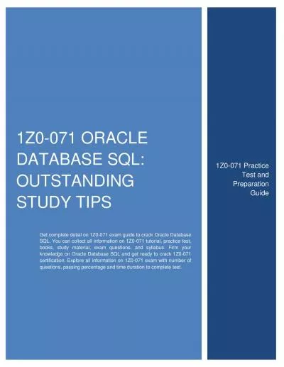 1Z0-071 Oracle Database SQL: Outstanding Study Tips