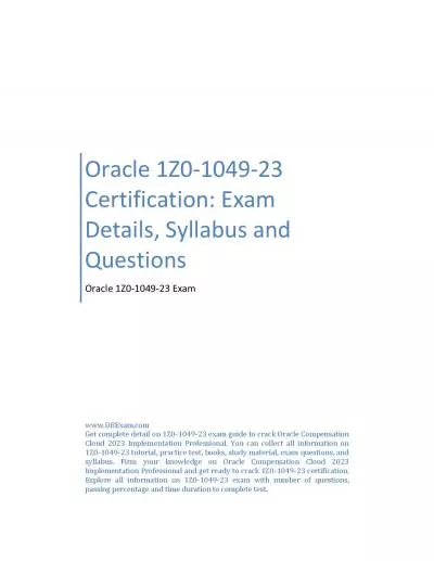 Oracle 1Z0-1049-23 Certification: Exam Details, Syllabus and Questions