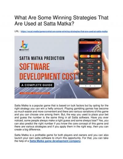What Are Some Winning Strategies That Are Used at Satta Matka?