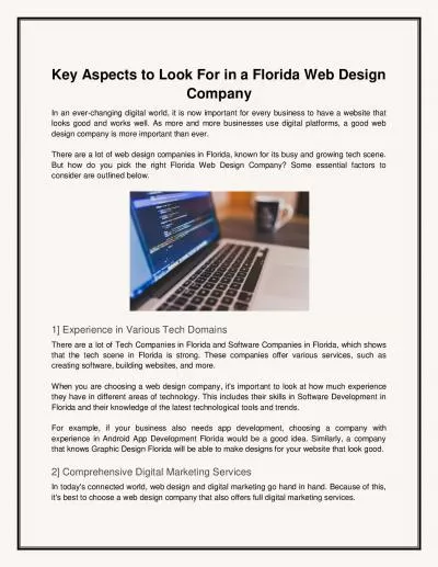 Key Aspects to Look For in a Florida Web Design Company