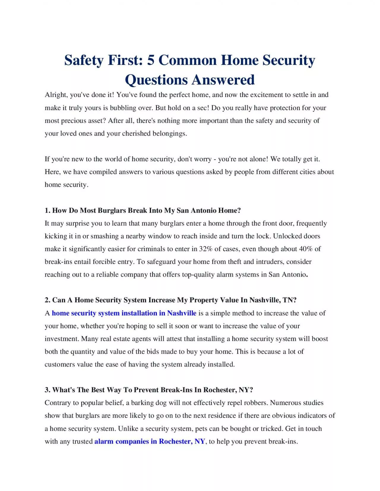 PDF-Safety First: 5 Common Home Security Questions Answered