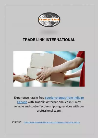 Courier Charges From India To Canada | Tradelinkinternational.co.in
