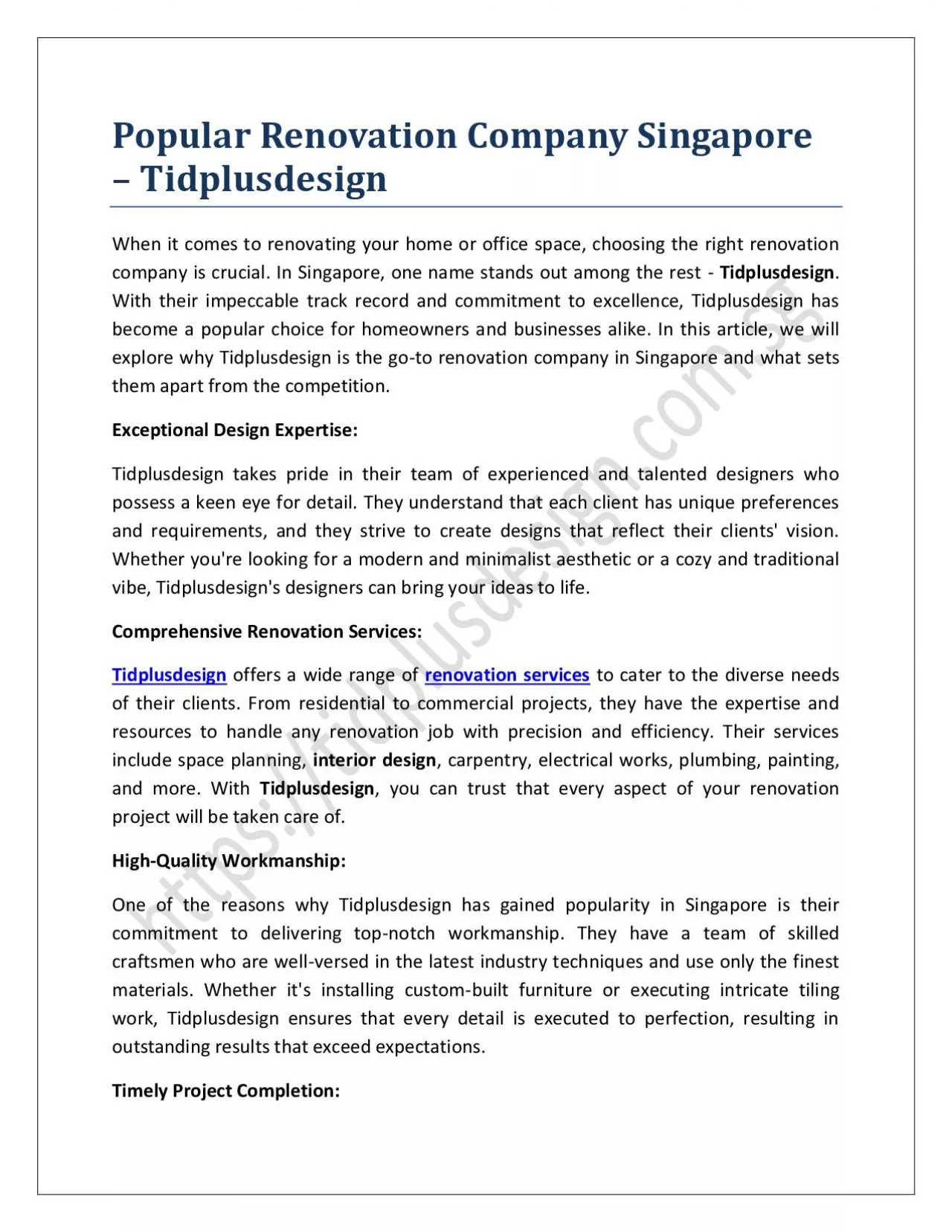 Popular Renovation Company Singapore – Tidplusdesign