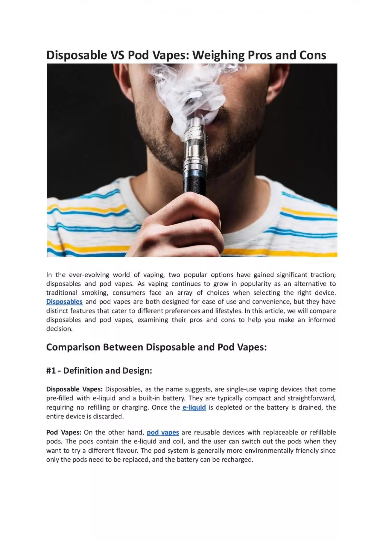 PDF-Disposable VS Pod Vapes - Weighing Pros and Cons