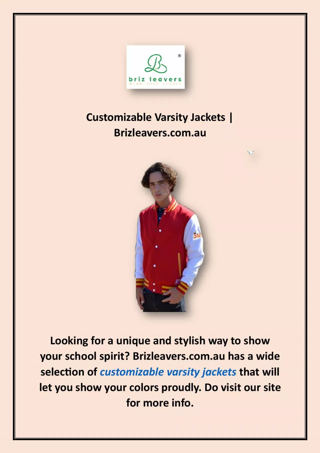 PDF-Customizable Varsity Jackets | Brizleavers.com.au