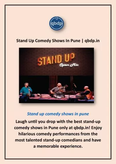 Stand Up Comedy Shows In Pune | qbdp.in