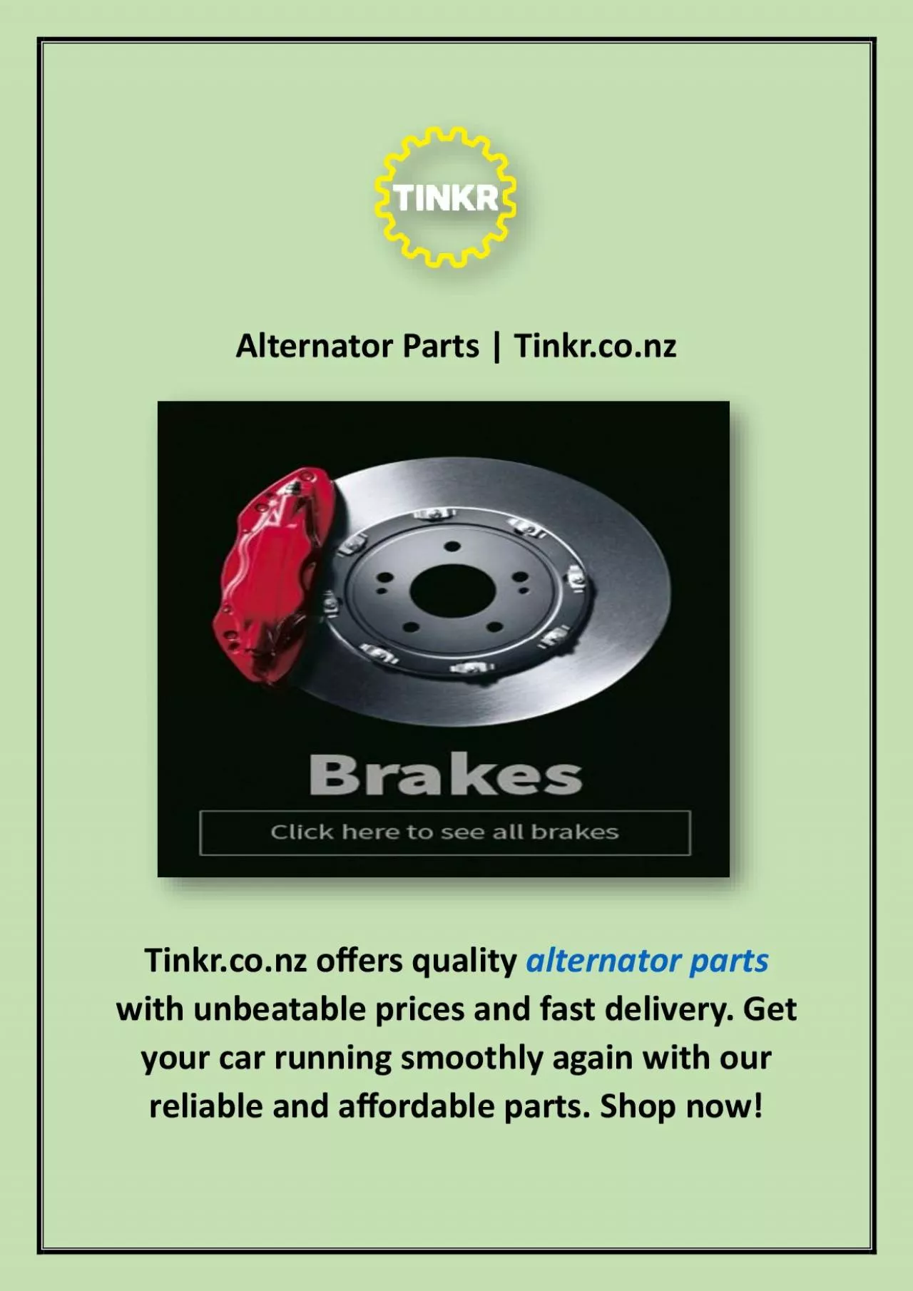 PDF-Alternator Parts | Tinkr.co.nz