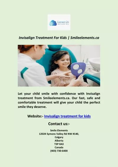 Invisalign Treatment For Kids | Smileelements.ca