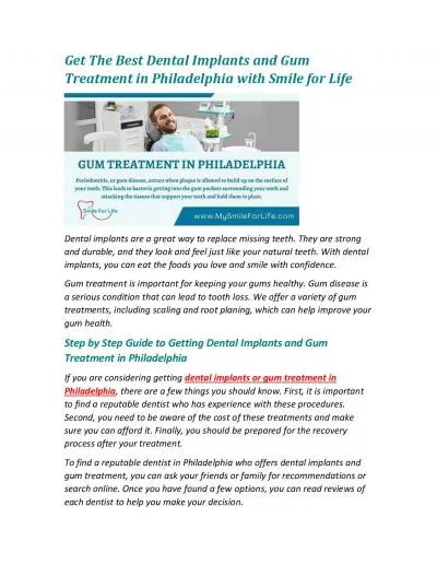 Get The Best Dental Implants and Gum Treatment in Philadelphia with Smile for Life