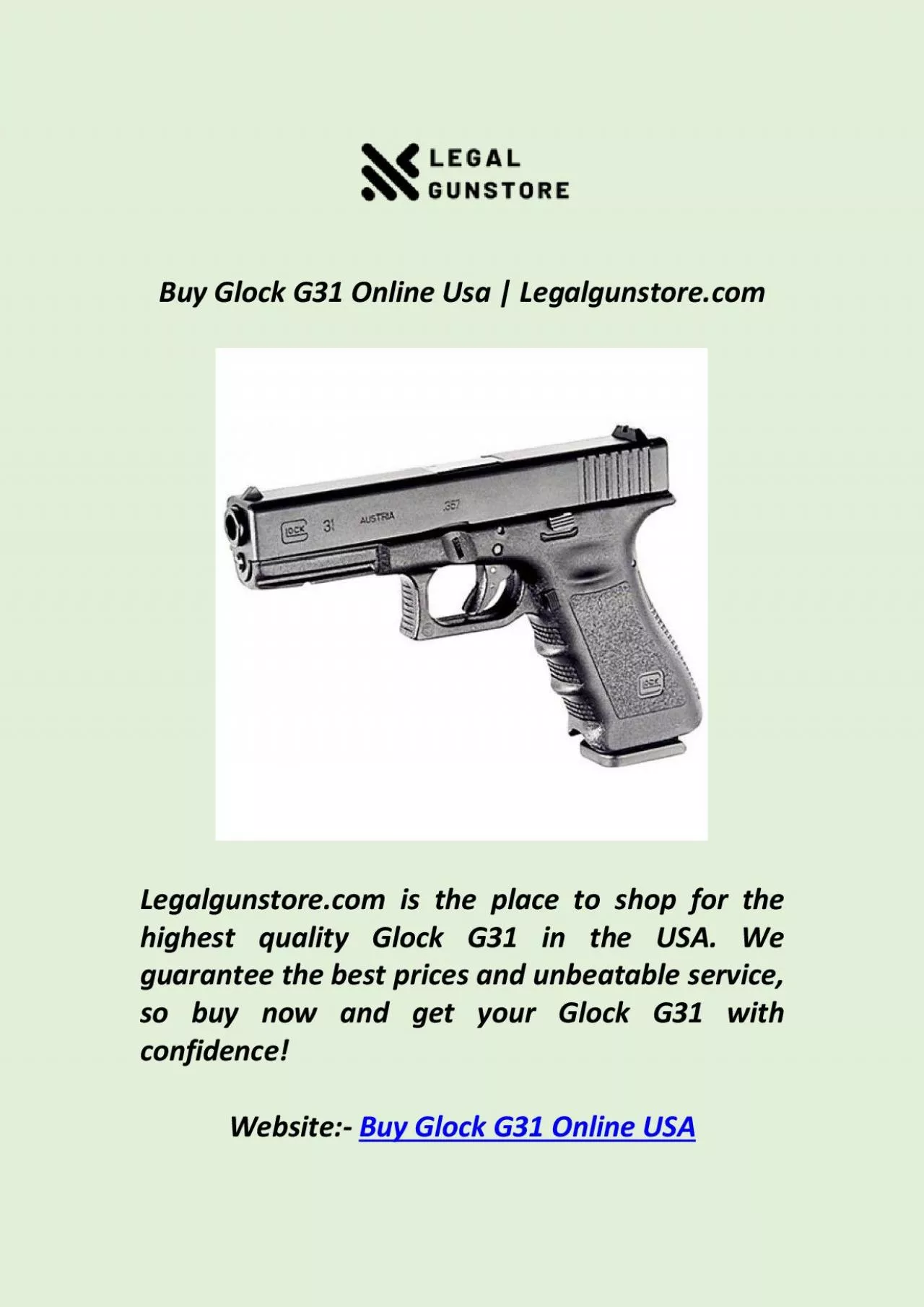 PDF-Buy Glock G31 Online Usa | Legalgunstore.com