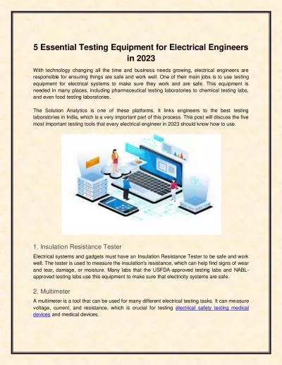 5 Essential Testing Equipment for Electrical Engineers in 2023