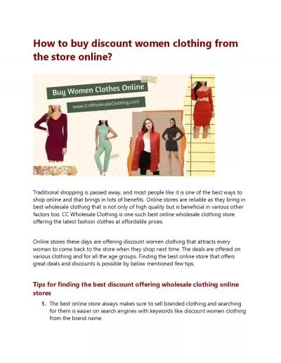 How to buy discount women clothing from the store online?