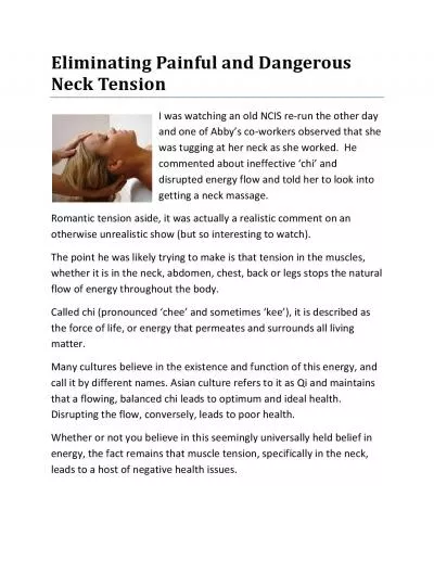 Eliminating Painful and Dangerous Neck Tension