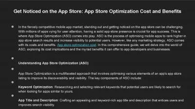 Get Noticed on the App Store: App Store Optimization Cost and Benefits