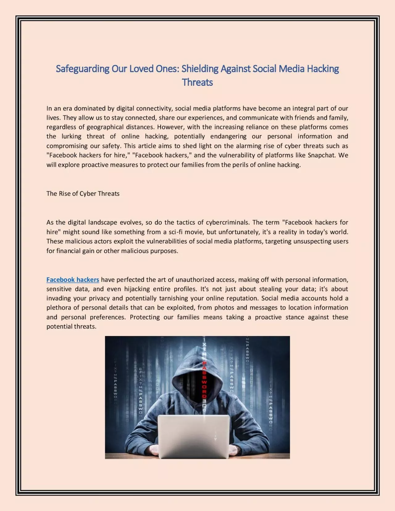 PDF-Safeguarding Our Loved Ones: Shielding Against Social Media Hacking Threats