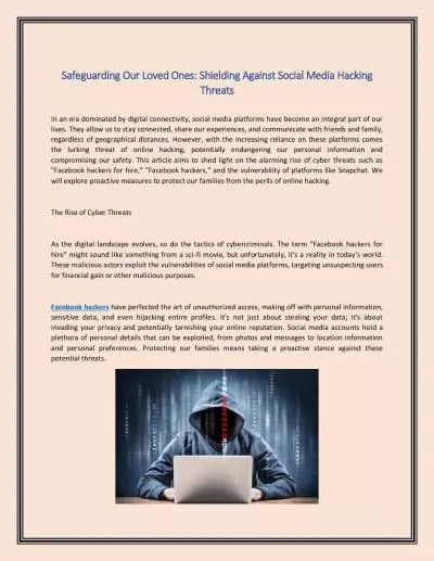 Safeguarding Our Loved Ones: Shielding Against Social Media Hacking Threats