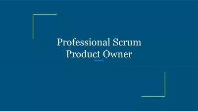 Professional Scrum Product Owner