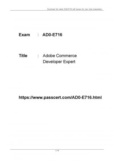 Adobe Commerce Developer Expert AD0-E716 Dumps