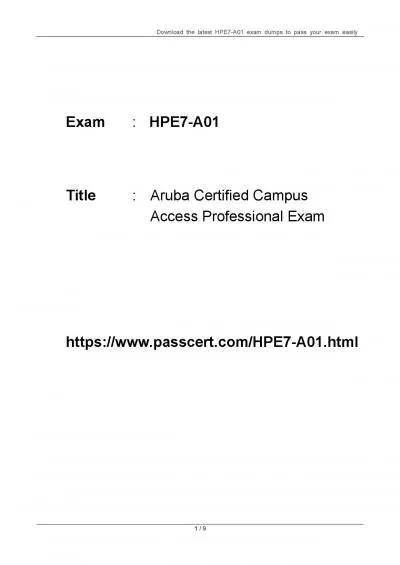 HP Certification HPE7-A01 Dumps For Better Preparation