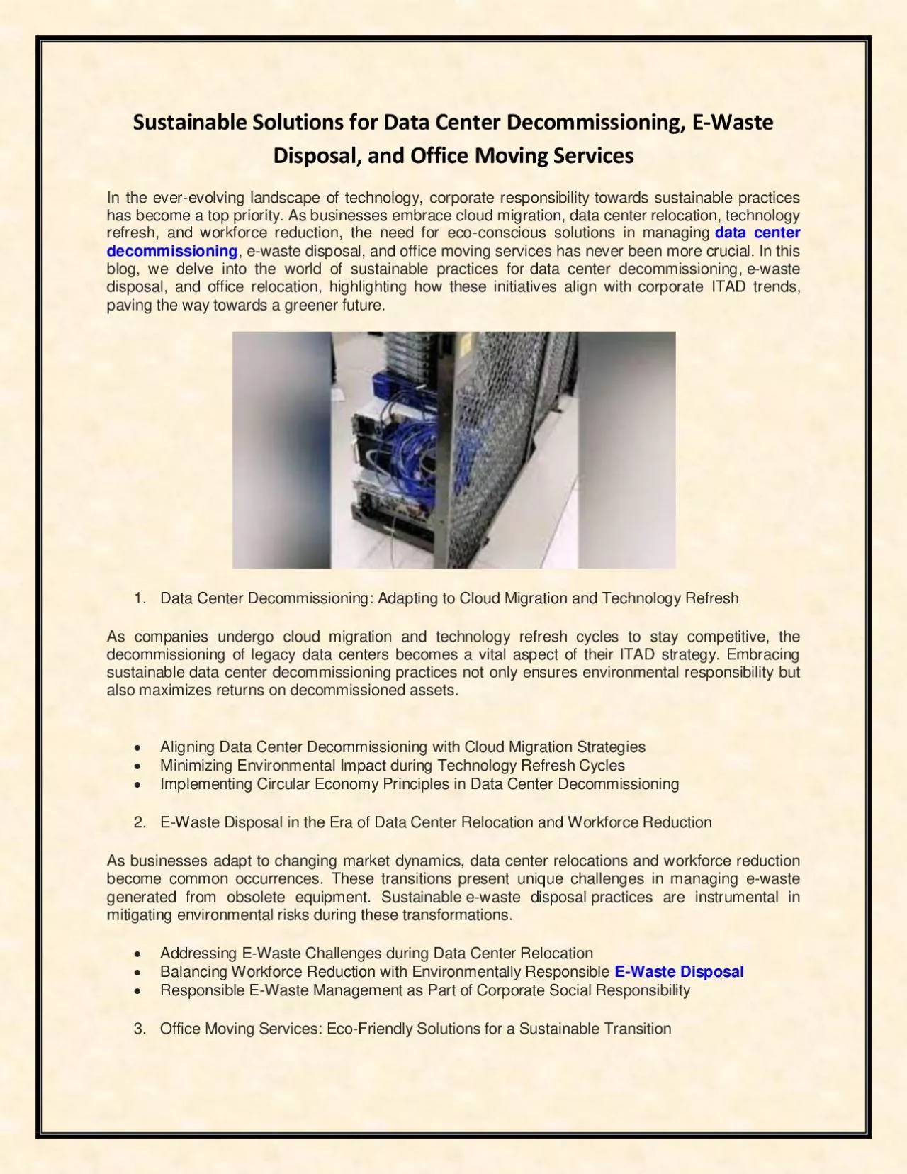 PDF-Sustainable Solutions for Data Center Decommissioning, E-Waste Disposal, and Office Moving