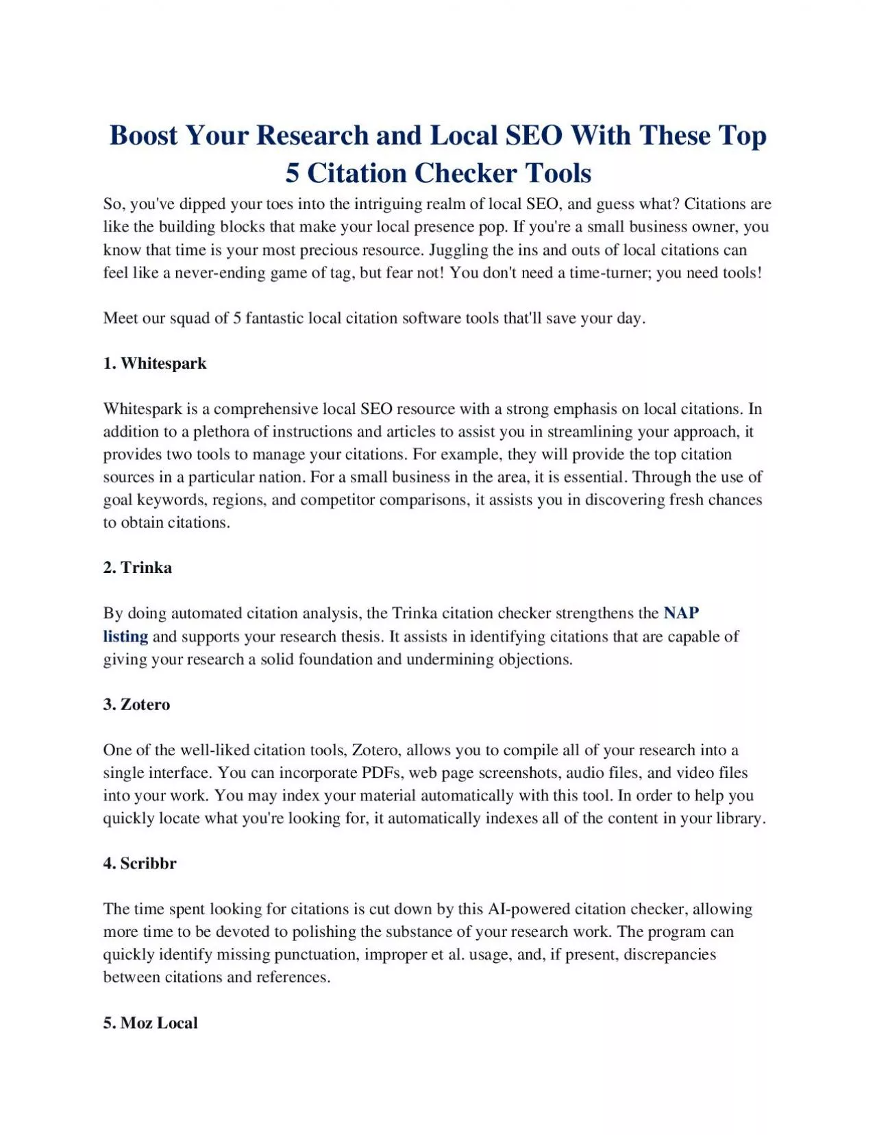 Boost Your Research and Local SEO With These Top 5 Citation Checker Tools
