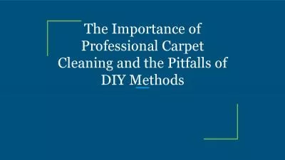 The Importance of Professional Carpet Cleaning and the Pitfalls of DIY Methods