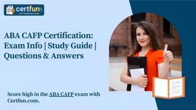 ABA CAFP Certification: Exam Info | Study Guide | Questions & Answers