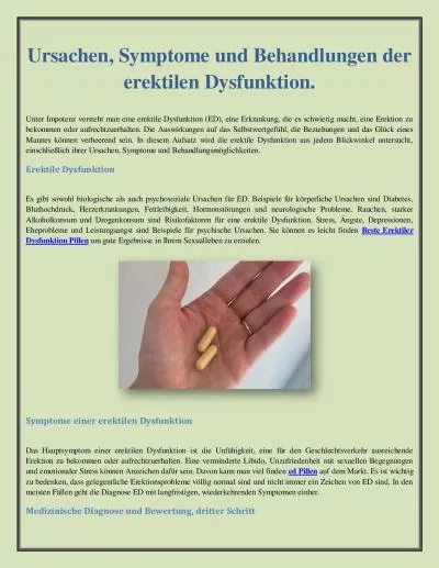 Ursachen, Symptome und Behandlungen der erektilen Dysfunktion.
