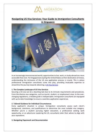 Strategic Migration Services - US Visa Services: Your Guide to Immigration Consultants in Singapore