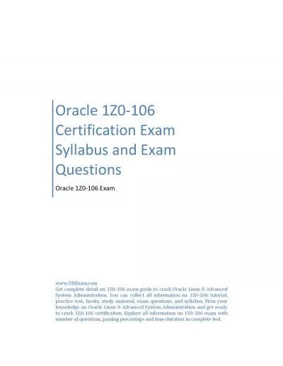 Oracle 1Z0-106 Certification Exam Syllabus and Exam Questions
