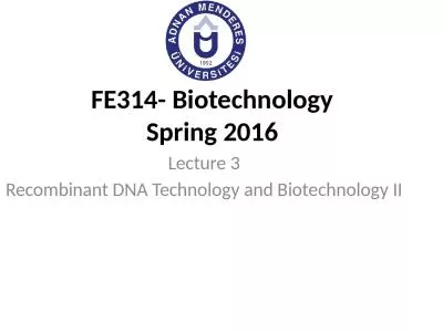 Lecture  3 Recombinant  DNA