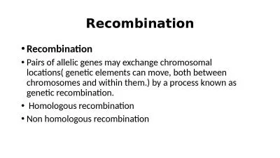 Recombination Recombination