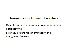 Anaemia  of chronic disorders