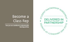 Become a Class Rep How you can contribute to enhancing the learning journey