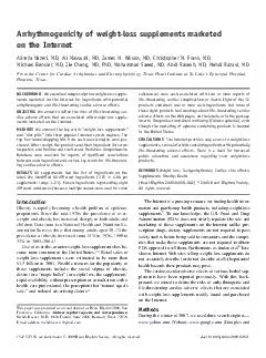 Arrhythmogenicity of weightloss supplements marketed on the Internet Alireza Nazeri MD