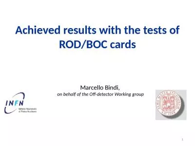 A chieved results with the tests of ROD/BOC cards