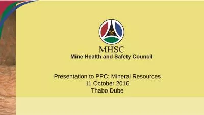 Presentation to PPC: Mineral Resources