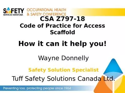 CSA Z797-18 Code of Practice for Access Scaffold