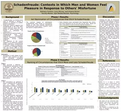 Schadenfreude: Contexts in Which Men and Women