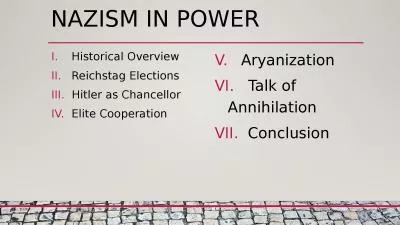 Nazism in  Power     Historical Overview