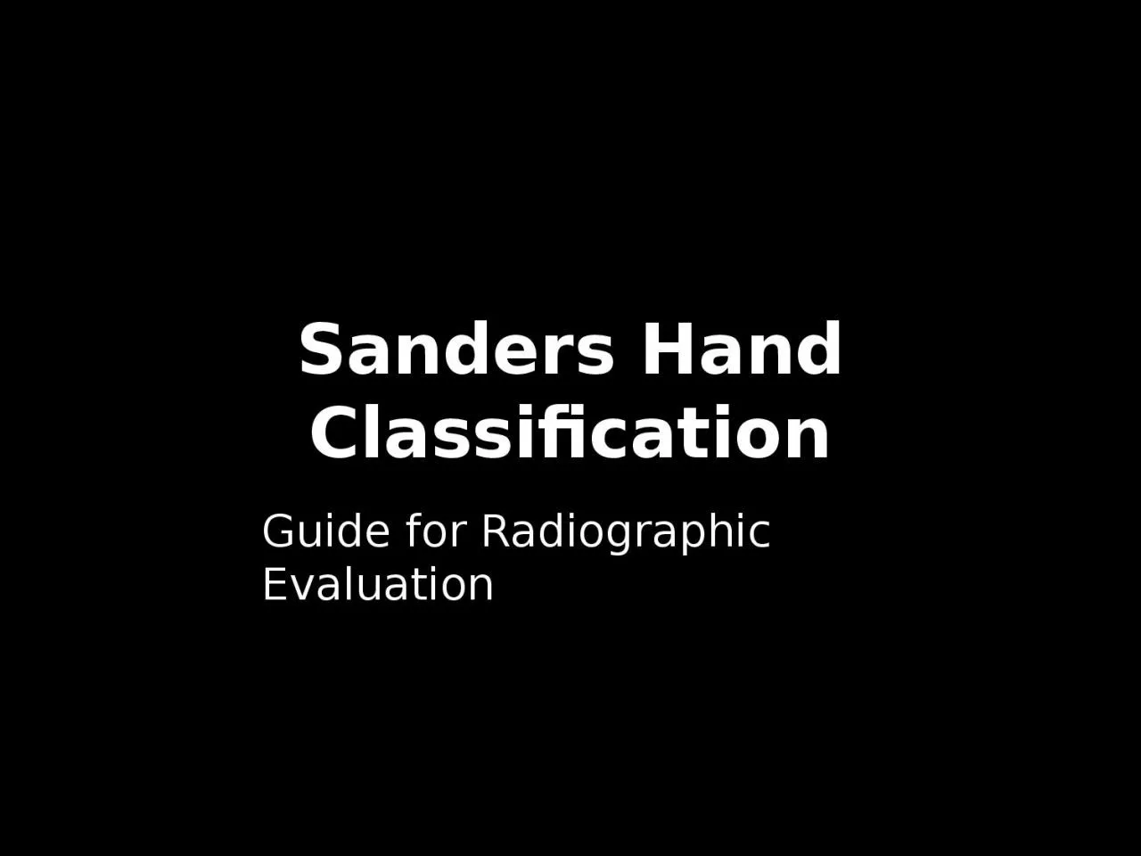 PPT-Sanders Hand Classification