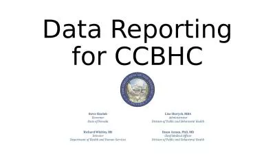 Data Reporting for CCBHC