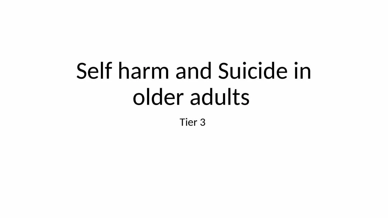 PPT-Self harm and Suicide in older adults