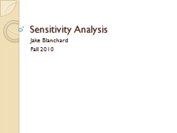 Sensitivity Analysis Jake Blanchard