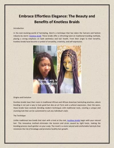 Embrace Effortless Elegance: The Beauty and Benefits of Knotless Braids