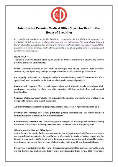 Introducing Premier Medical Office Space for Rent in the Heart of Brooklyn