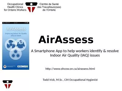 AirAssess A Smartphone App to help workers identify & resolve Indoor Air Quality (IAQ)