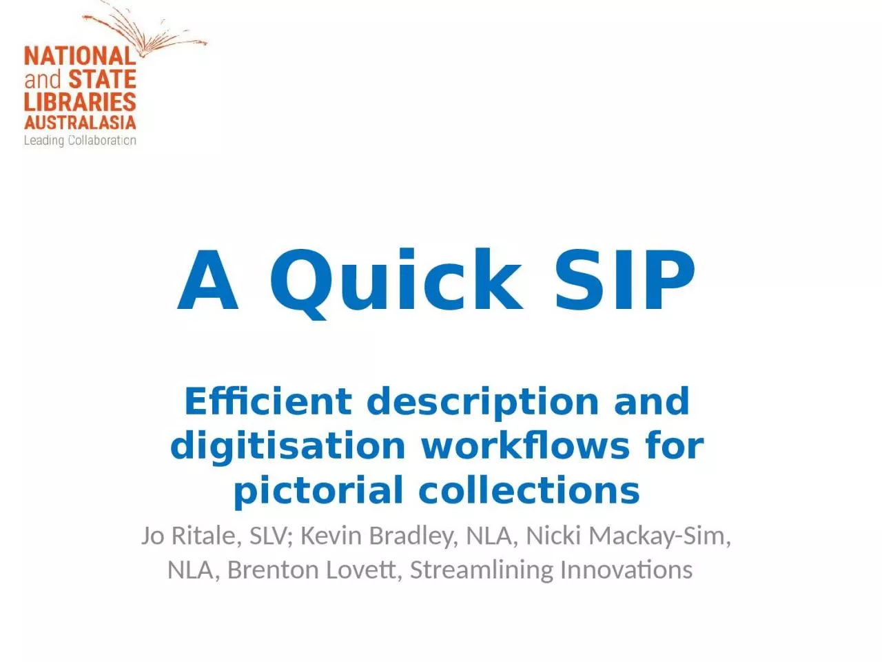 PPT-A Quick SIP Efficient description and