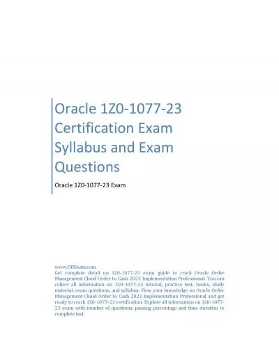 Oracle 1Z0-1077-23 Certification Exam Syllabus and Exam Questions